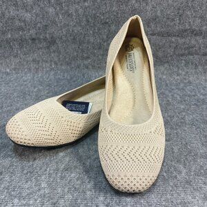 Harborsides Women's Comfort Flats Narelle Beige Knit Size 7W Wide‎ Width New Box